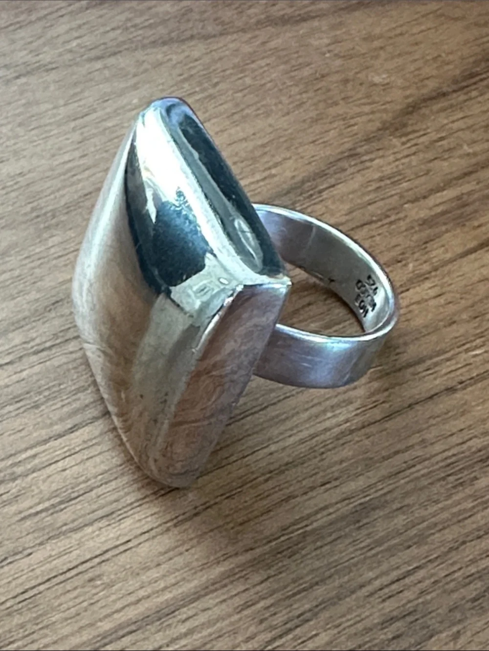 HOB House of Bangles Chunky Square Vintage Sterling Silver Statement Ring
